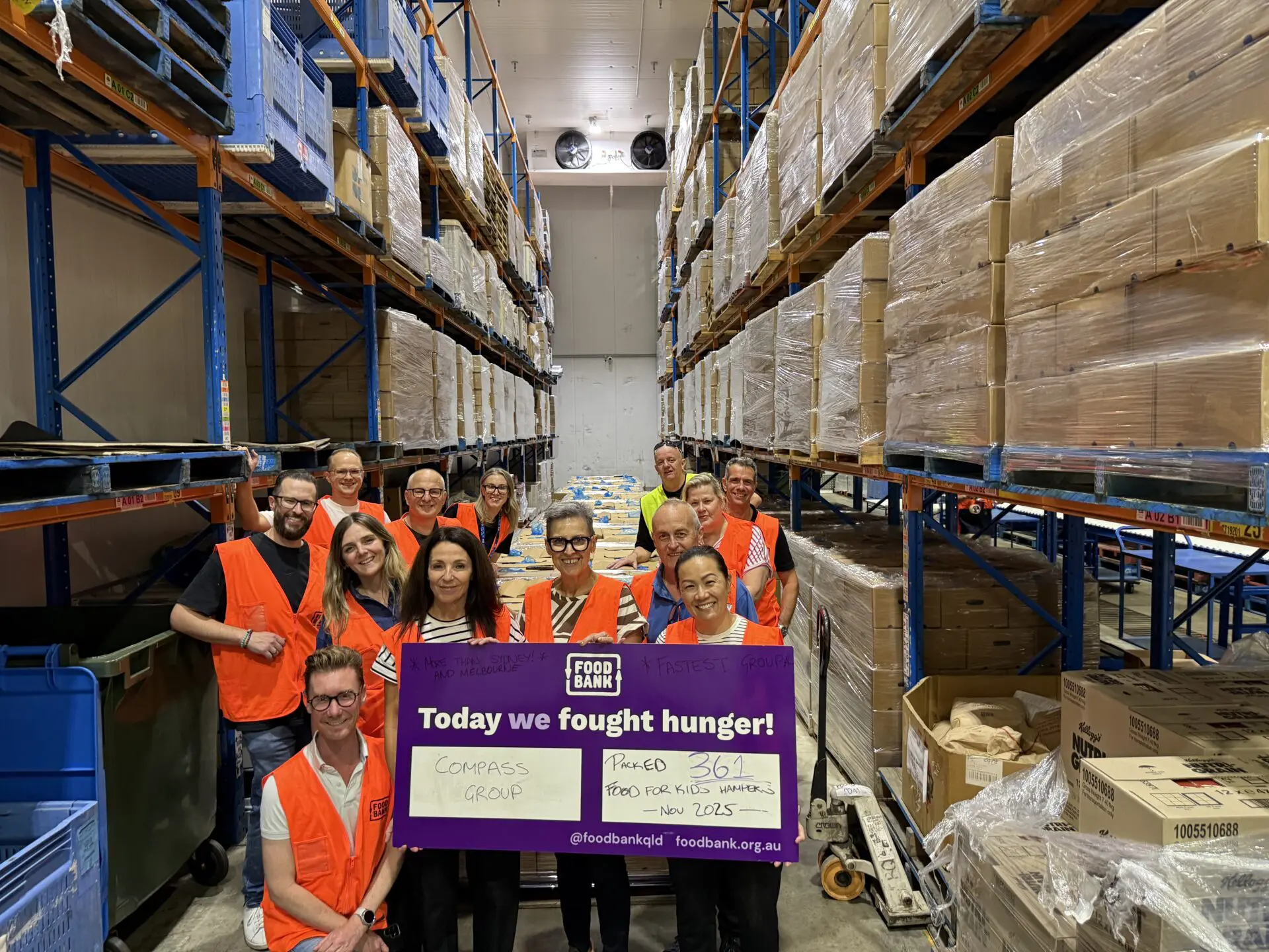 Brisbane team volunteering at Foodbank Australia