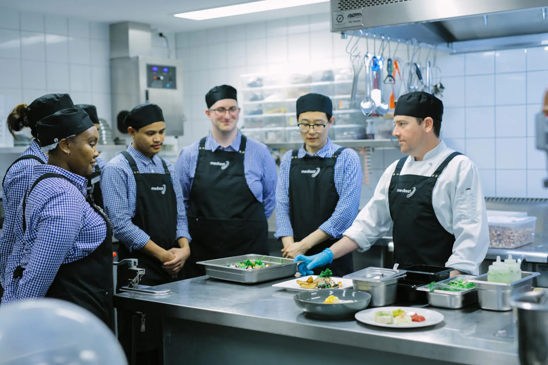 Medirest team in the kitchen