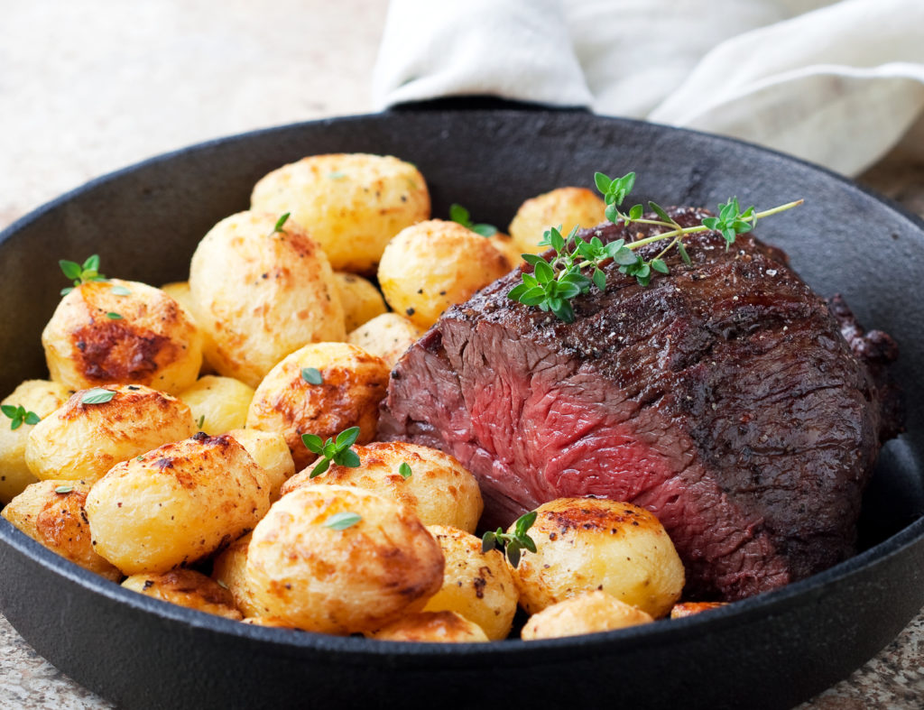 Festive recipe of Wattleseed Mustard Roast Beef Sirloin with Lemon Thyme Confit Onions