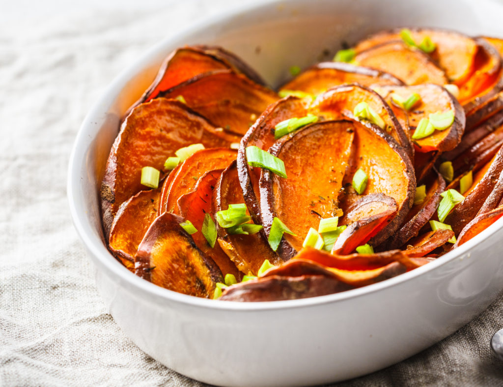 Festive recipe of Roasted Pumpkin and Sweet Potato Bake