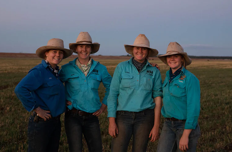 Four Daughters together in their field, Bonnie, Molly, Jemima and Matilda